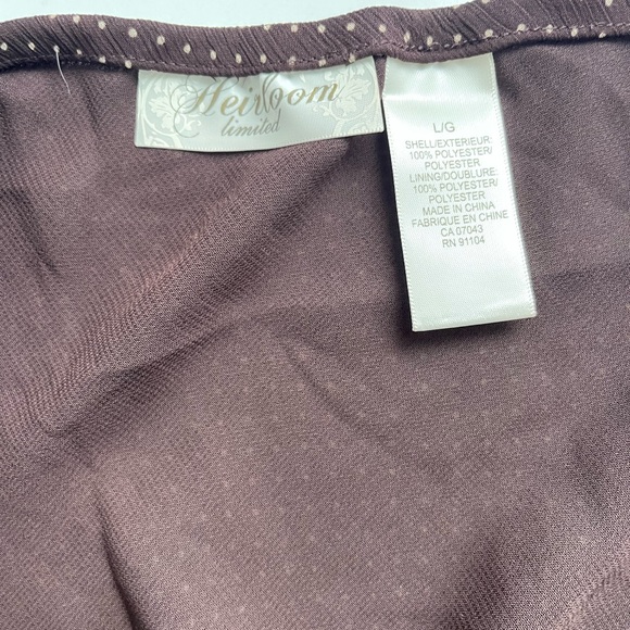 Heirloom brown polka dot Chiffon maxi Skirt size Large - Picture 3 of 3